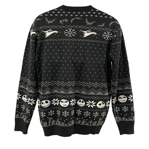 Nightmare Before Christmas Jack Skellington & Sally Ugly Christmas Sweater Sz L - Picture 3 of 5